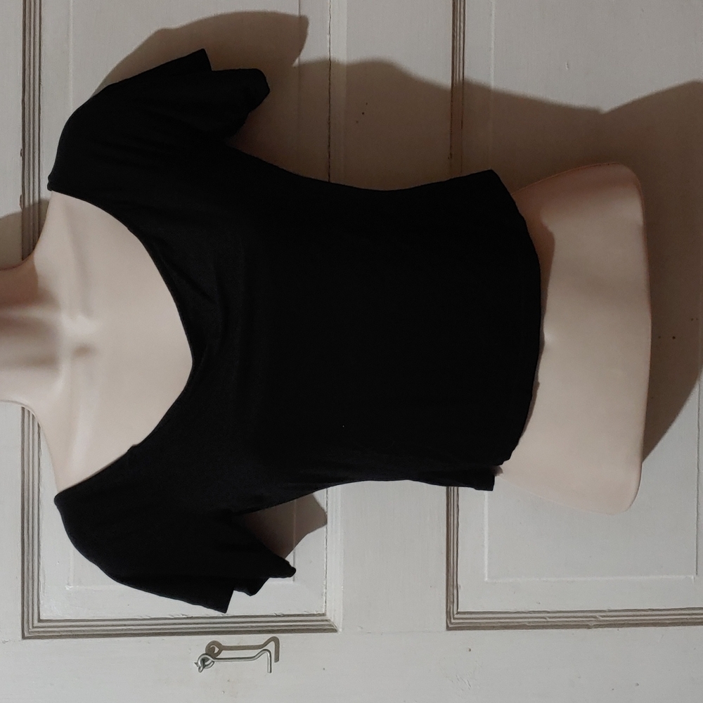 Huhot Black Short Sleeve Crop Top M Jrs